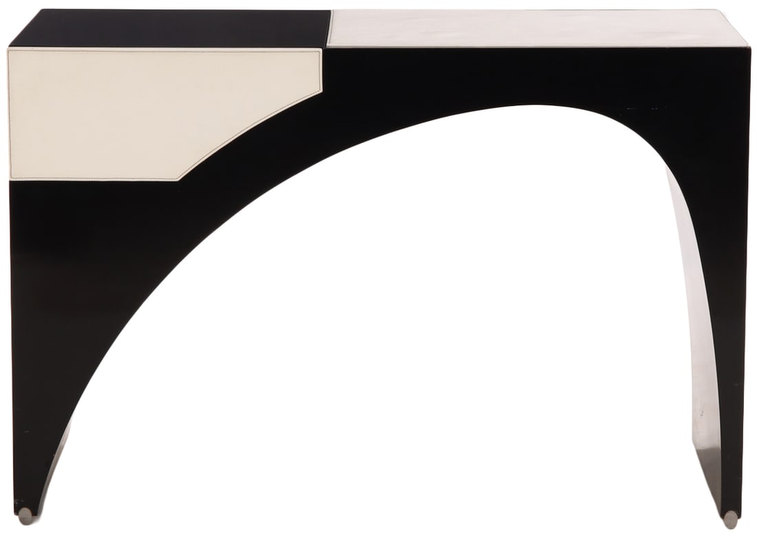 FRENCH ART DECO STYLE VANITY BY MARIE-CHRISTINE DORMER FOR HOTEL LA VILLA C 1988. BLACK LACQUER (1 of 9)