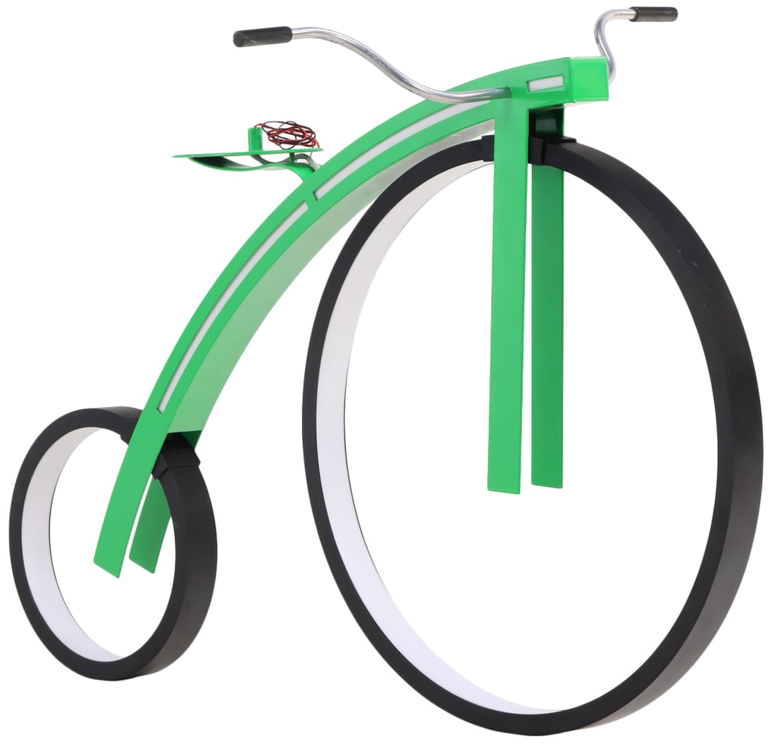 MODERN METAL LIGHT FIXTURE IN THE FORM OF A BICYCLE. (1 of 7)