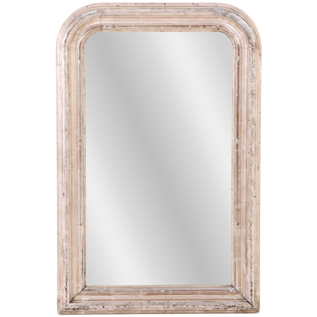 35" FRENCH LOUIS PHILIPPE SILVER GILT MIRROR C 1860. (1 of 8)
