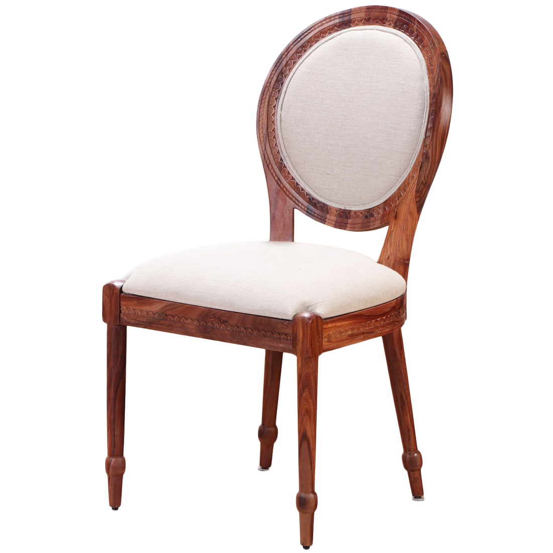 ROSEWOOD SIDE CHAIR CARVED WITH TWO ELEPHANT HEADS ON REVERSE.: Rosewood side chair carved with two elephant heads on reverse. Ht: 39.5" Wd: 20.5" Dpth: 25" Seat: 20.5"