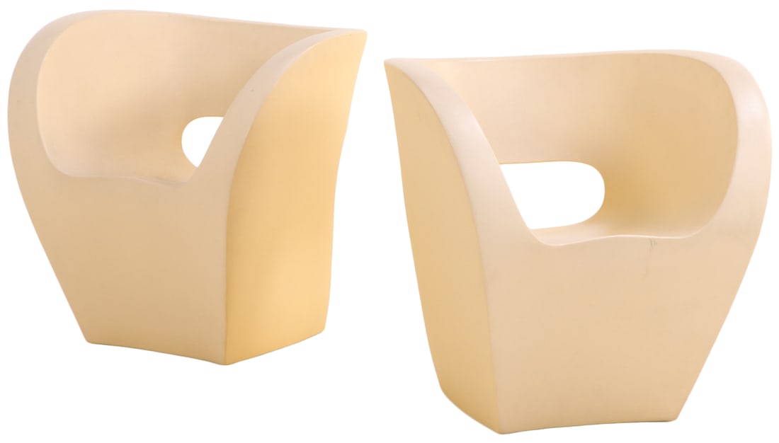 PAIR OF MOROSO "VICTORIA AND ALBERT" POLYURETHANE AND STEEL C 2000. (1 of 6)