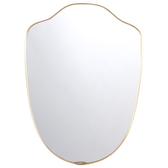AN ITALIAN MIRROR WITH SHAPED BRASS FRAME CIRCA 1950 (1 of 5)