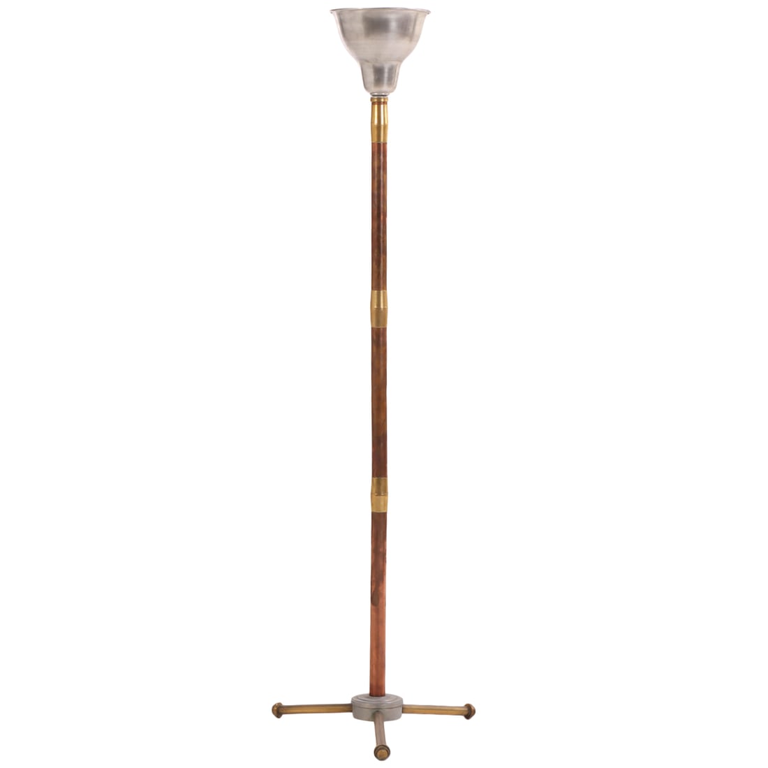 COPPER, BRASS AND ALUMINUM FLOOR LAMP C 1950. (1 of 5)