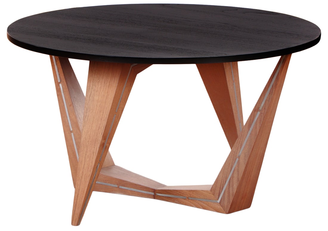A TEAK COFFEE TABLE WITH METAL INLAY BY MAXIMILIAN EICKE FOR MAX ID (1 of 5)