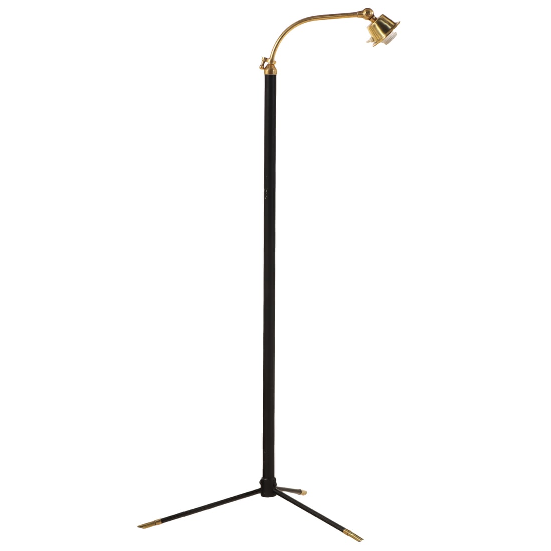 ITALIAN BRASS AND PAINTED IRON FLOOR LAMP WITH ADJUSTABLE HEIGHT. (1 of 6)