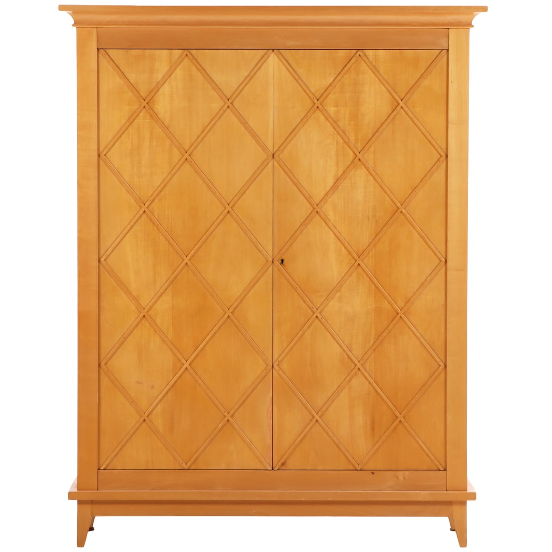 FRENCH TWO DOOR SYCAMORE "CROISILLIAN" CABINET ATTRIBUTED TO JEAN ROYERE C 1945. FOUND IN SITU (1 of 6)