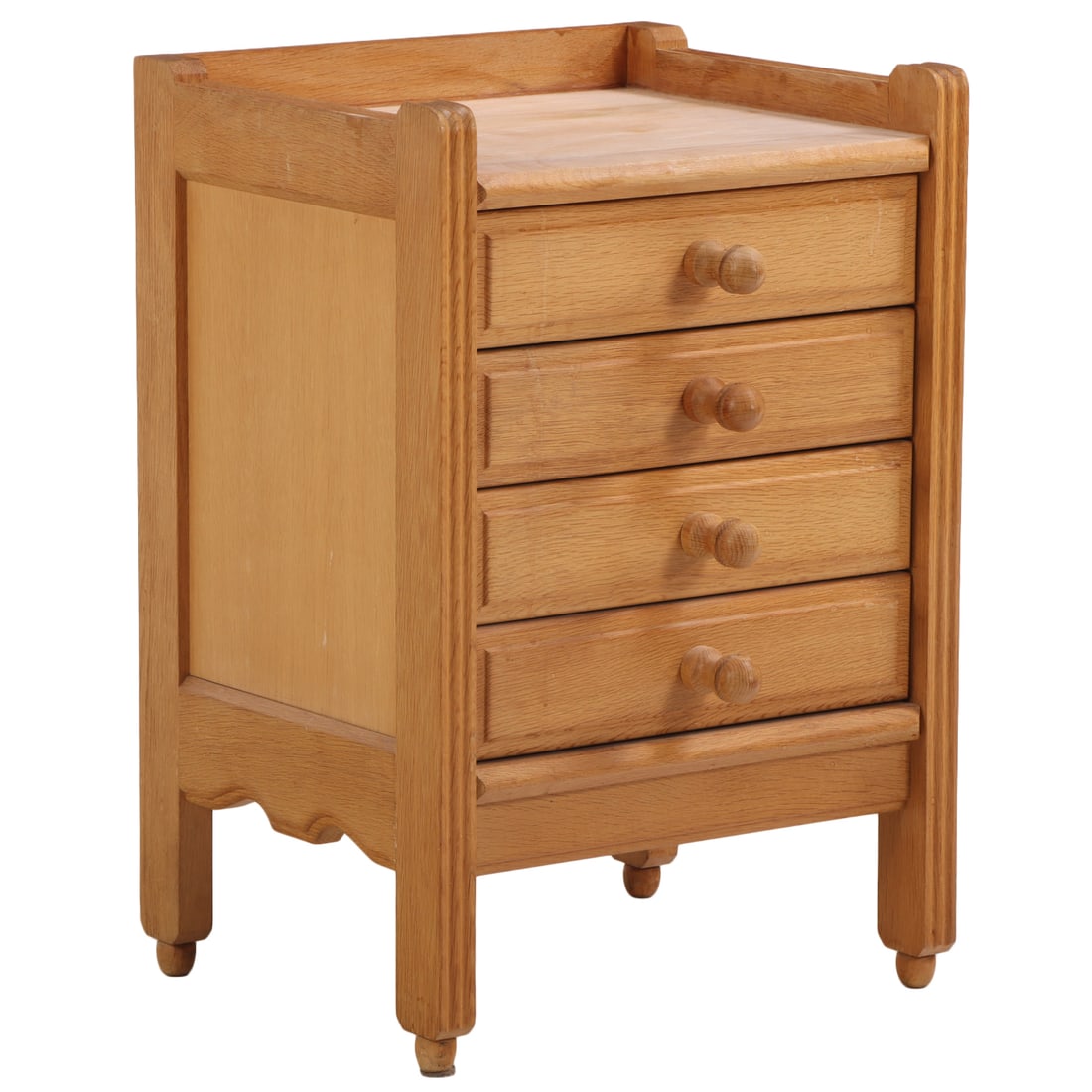 LARGE FRENCH OAK NIGHT STAND C 1960 DESIGNED BY GUILLERME AND CHAMBRON FOR VOITRE MAISON. (1 of 6)