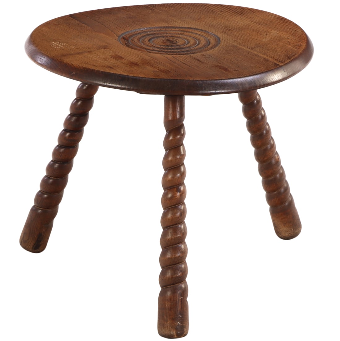 FRENCH OAK OCCASIONAL TABLE IN THE MANNER OF CHARLES DUDOUYT C 1940. (1 of 4)