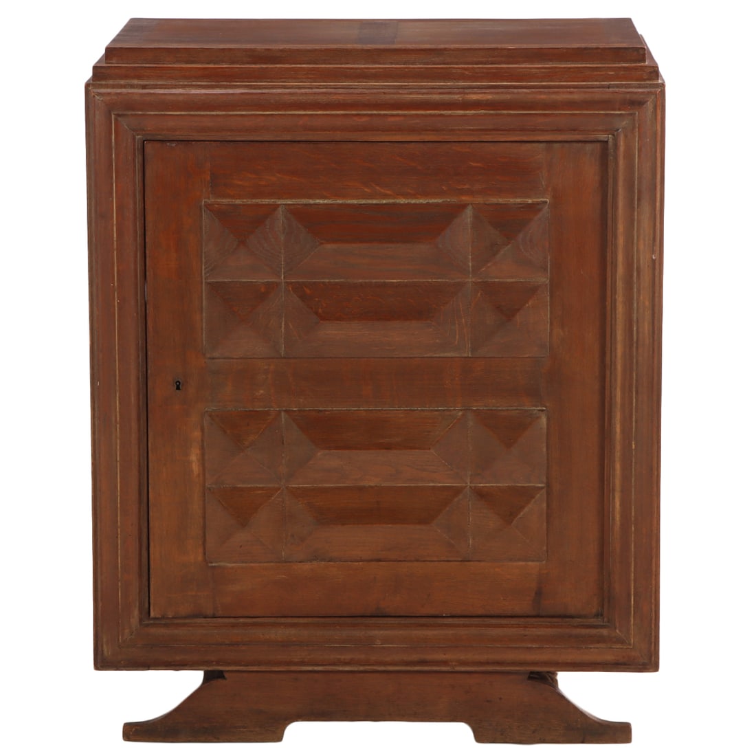 FRENCH OAK CABINET HAVING A SINGLE DOOR WITH DIAMOND DESIGN IN THE MANNER OF CHARLES DUDOUYT C (1 of 7)