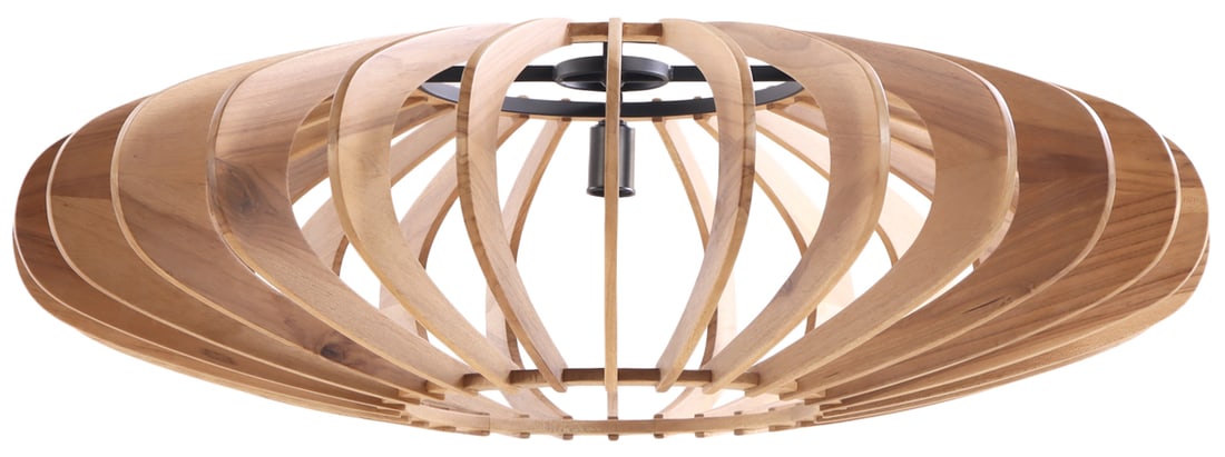 A LARGE WOOD SCULPTURAL PENDANT LIGHT FIXTURE (1 of 5)