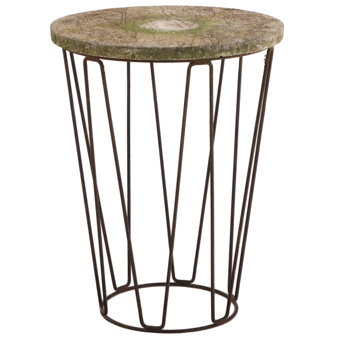 FRENCH IRON MODERNIST STONE TOP TABLE C 1950. (1 of 5)