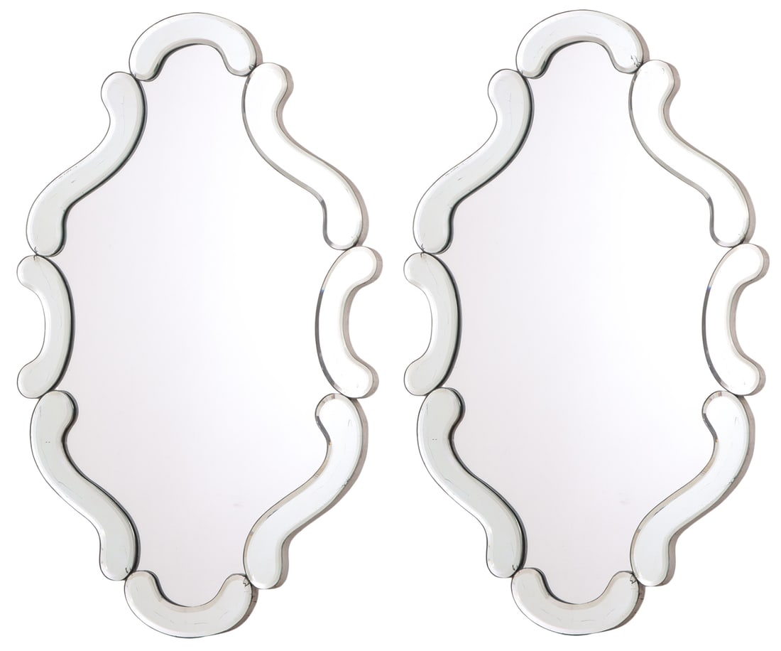 PAIR OF VENETIAN STYLE MIRRORS C 1960. (1 of 5)