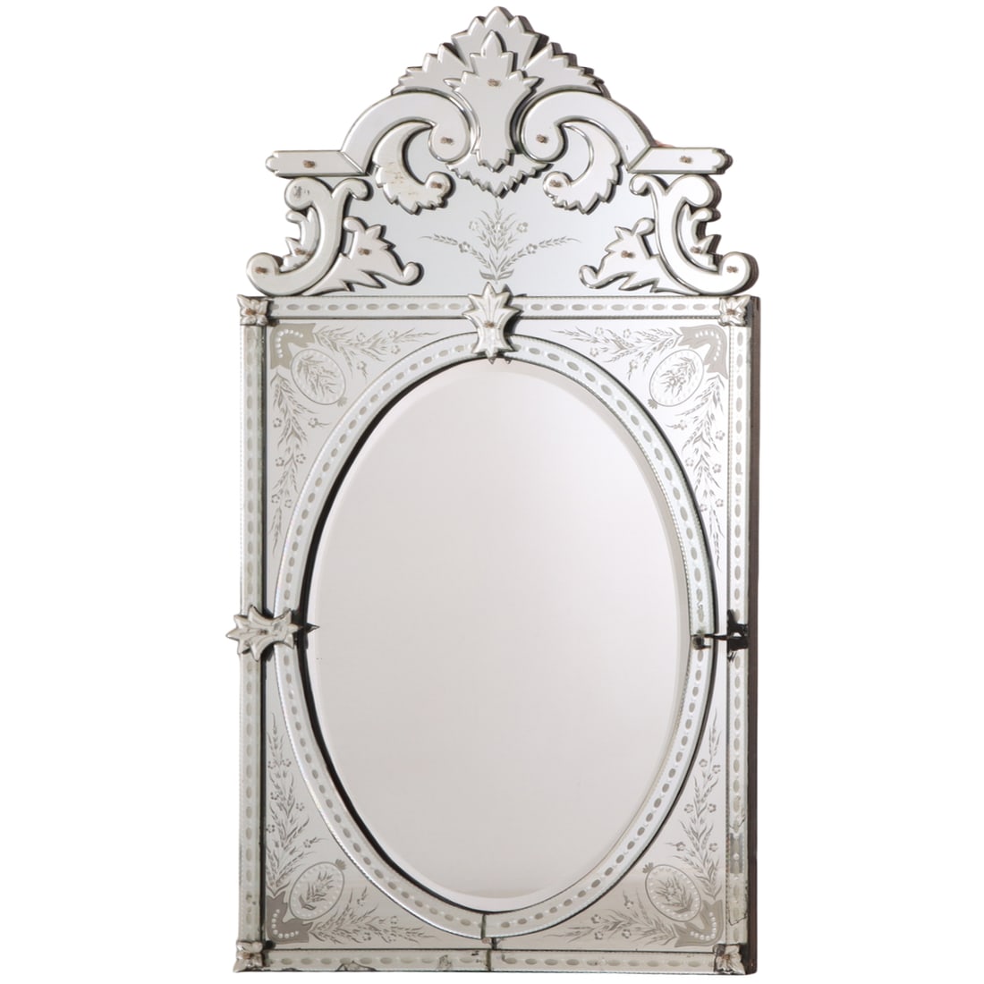 VENETIAN STYLE ETCHED GLASS MIRROR. (1 of 7)