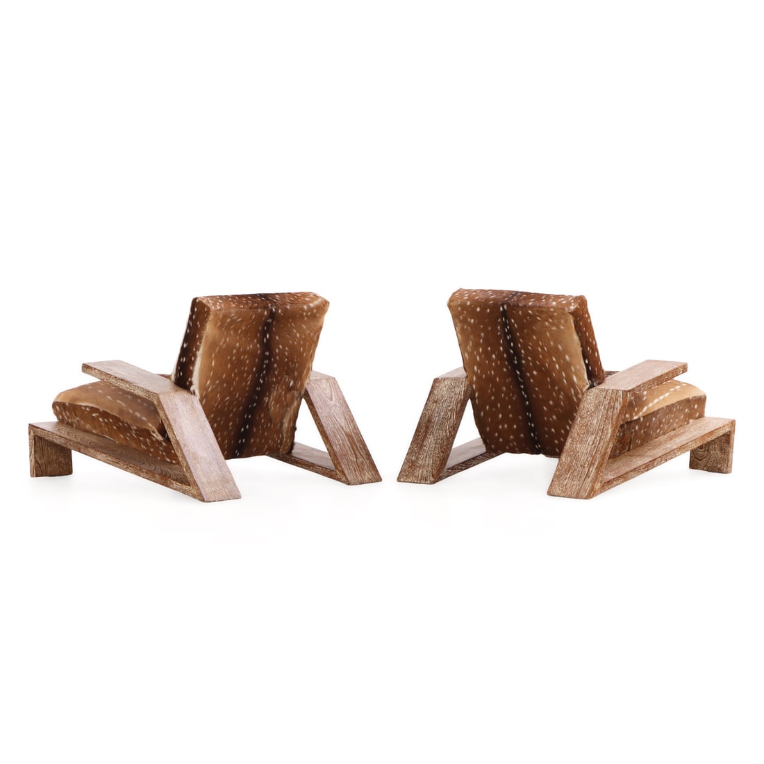 PAIR OF CERUSED OAK AND DEER HIDE ARM CHAIRS IN THE MANNER OF JEAN-MICHEL FRANK. THIS DESIGN WAS - 3