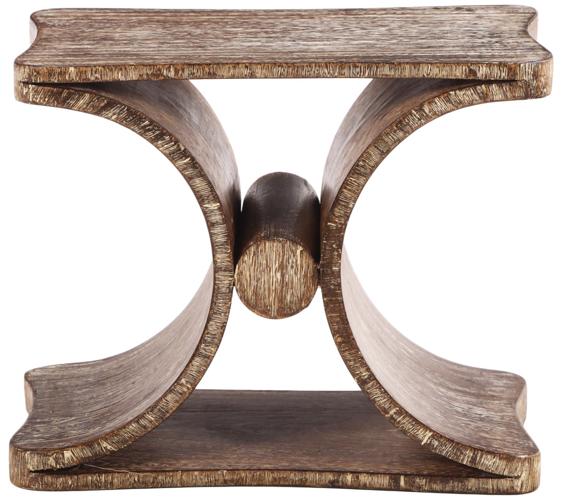A CERUSED WOOD "DIABLO" TABLE OR BENCH IN THE MANNER OF JEAN-MICHEL FRANK. (1 of 5)