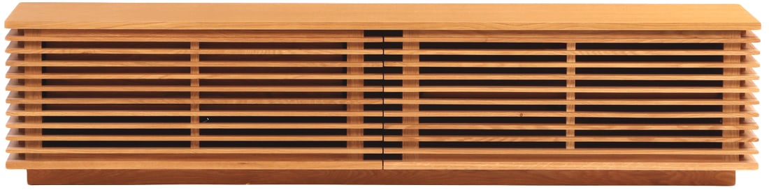 A LARGE SLATTED TEAK CREDENZA DESIGNED BY NATHAN YONG FOR FOLKS. (1 of 7)