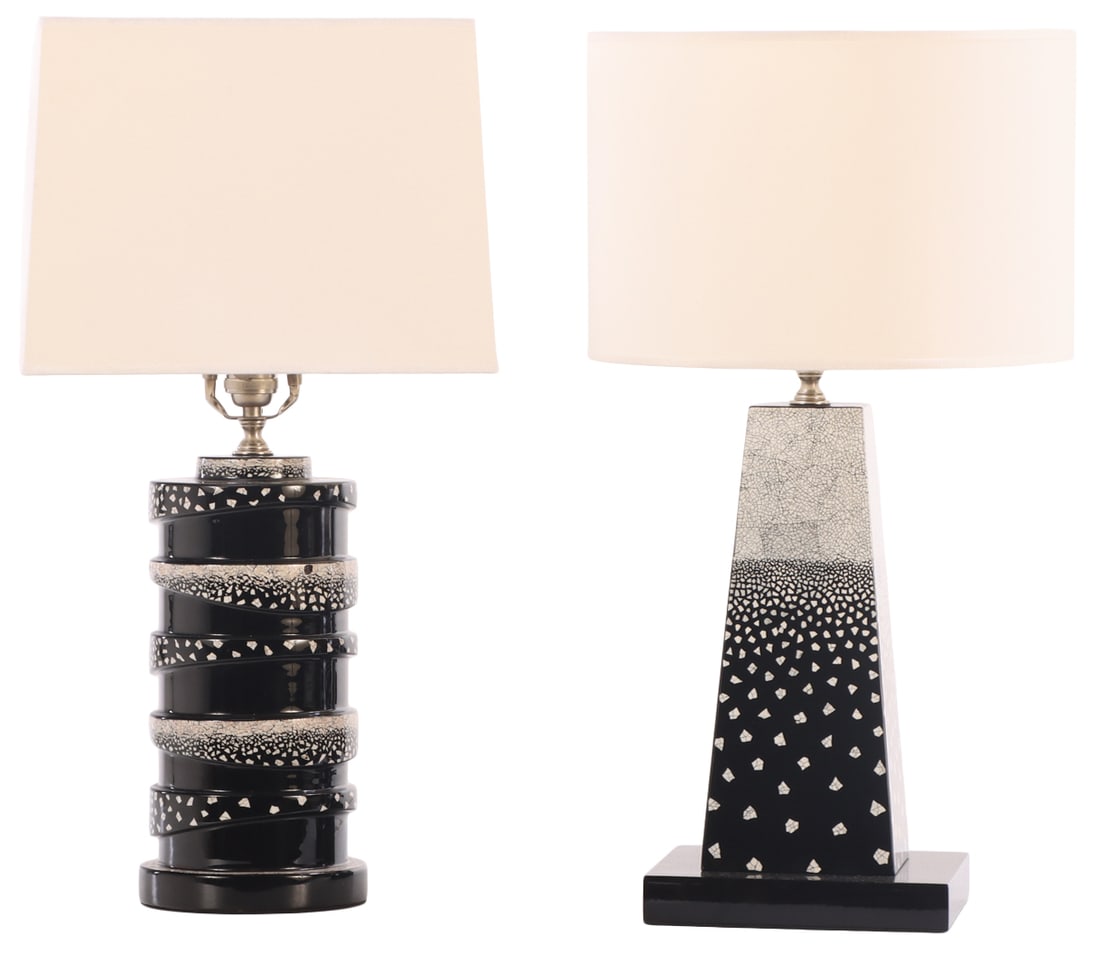 A PAIR OF ALEXANDER LAMONT TABLE LAMPS. (1 of 5)