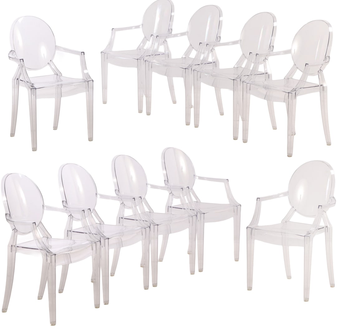 TEN "LOUIS GHOST CHAIRS" DESIGNED BY PHILIPPE STARCK FOR KARTELL. (1 of 7)