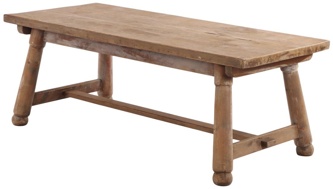 ROUND LEG SLAB TOP FRENCH TABLE C 1960. (1 of 5)
