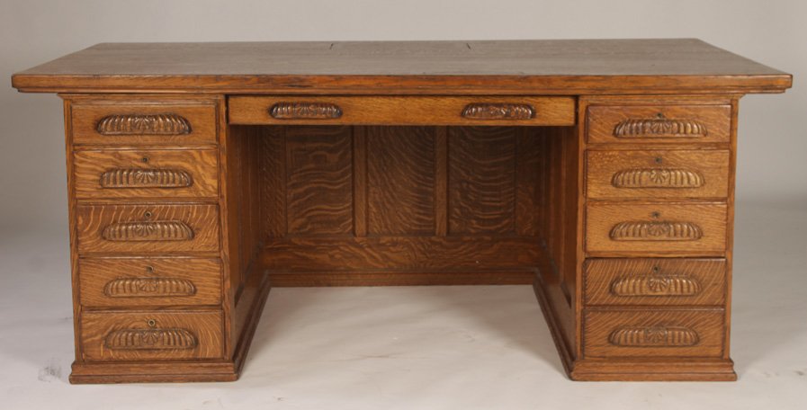 Large Tiger Oak Office Desk Circa 1900 Oct 19 2018 Kamelot Large Tiger Oak Office Desk Circa 1900 Oct 19 2018 Kamelot Auctions In Pa