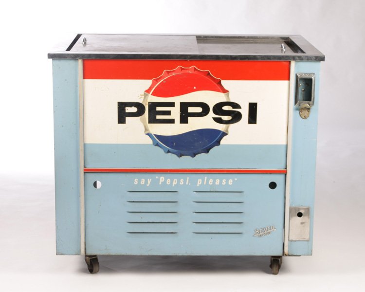 VINTAGE PEPSI COLA COOLER 2 SLIDING DOORS