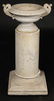 PAIR CARVED MARBLE URNS SCROLLING 1900 - 2
