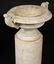 PAIR CARVED MARBLE URNS SCROLLING 1900 - 4