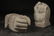 UNUSUAL PR CARVED LIMESTONE HANDS FLAG HOLDER