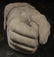 UNUSUAL PR CARVED LIMESTONE HANDS FLAG HOLDER - 3