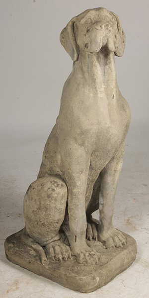 Sweet Cast Stone Seated Great Dane Garden Statue