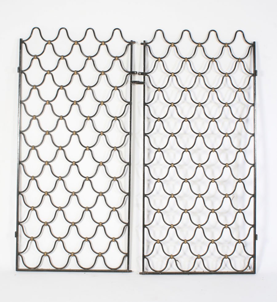PR RAYMOND SUBES STYLE IRON GATES 1940: A pair of Raymond Subes style iron gates circa 1940. Ht: 64" Width: 59"