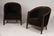 PR OF ART DECO STYLE CLUB CHAIRS BARREL BACK
