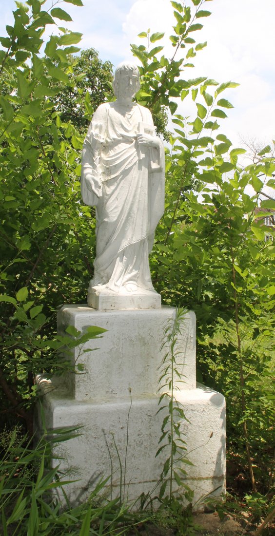 CAST STONE PLATER STATUE OF SAINT JOSEPH: A cast stone plater statue of Saint Joseph. Measurement of Statue only = Ht:47" Width:12" Depth:10" Provenance: Convent of the Dominican Sisters of the Perpetual Rosary. This lot is beings sold in sit
