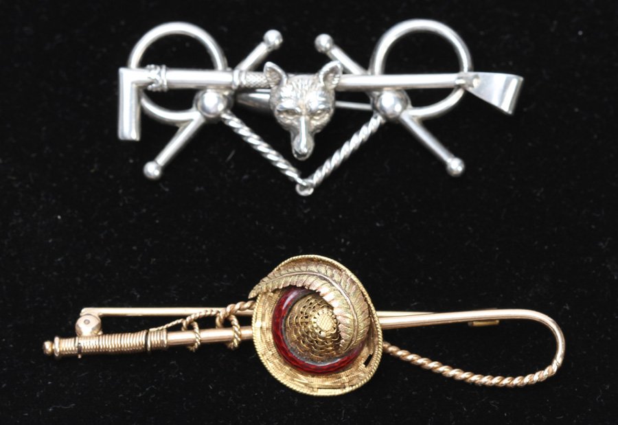 2 PERIOD VICTORIAN BAR PINS 14 KARAT C.1890 (1 of 4)