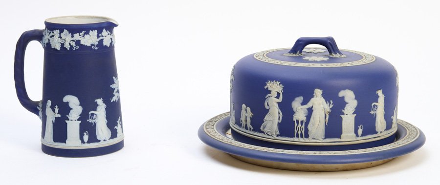 2 PIECE WEDGWOOD LOT 1900 CHEESE DOME MILK JUG (1 of 5)