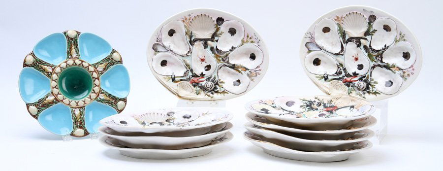 10 LATE 19TH C. OYSTER PLATES MINTON UPW (1 of 4)