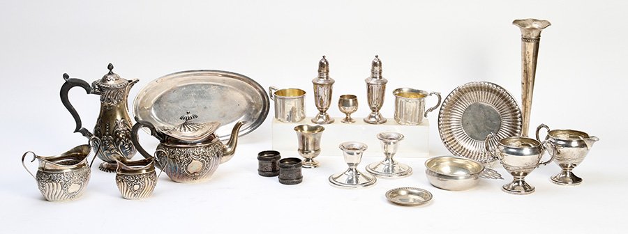 19TH C. 21 PC STERLING SILVER LOT 46 TROY OZ (1 of 5)