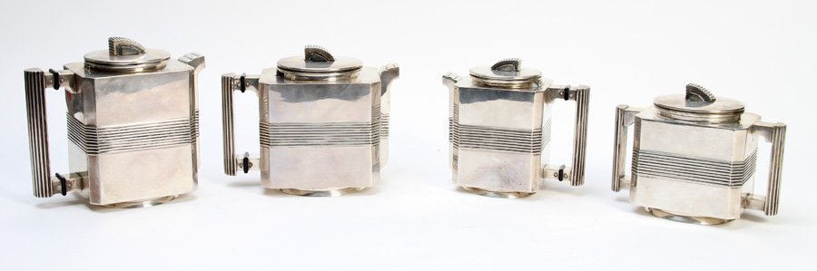 ART DECO SILVER TEA SERVICE 109 TROY OZ (1 of 4)
