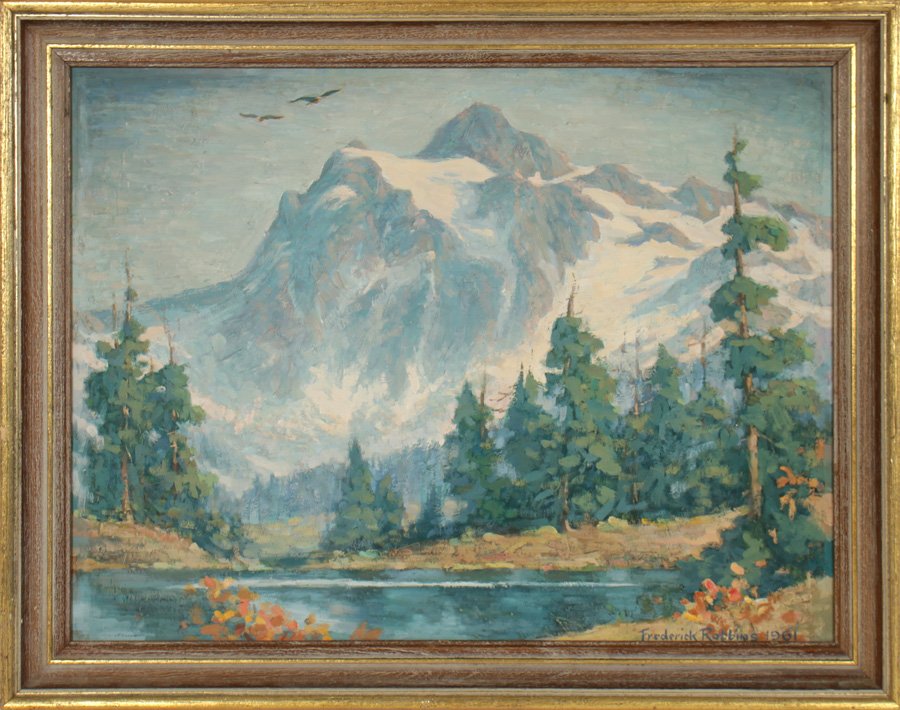 FREDERICK ROBBINS AMERICAN OIL PANEL SIGNED 1961 (1 of 5)