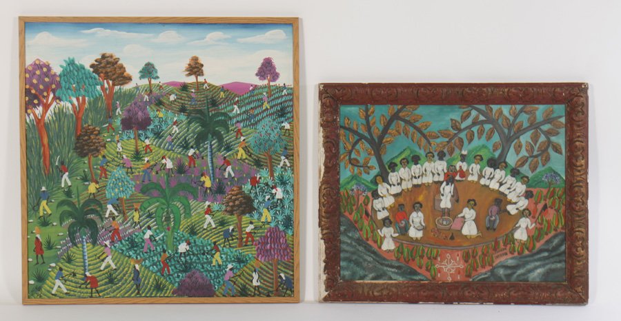 COLLECTION OF 2 HATIAN OIL PAINTINGS SIGNED (1 of 10)