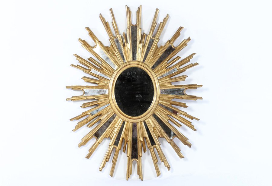 FRENCH GILTWOOD STARBURST MIRROR 1950 (1 of 3)