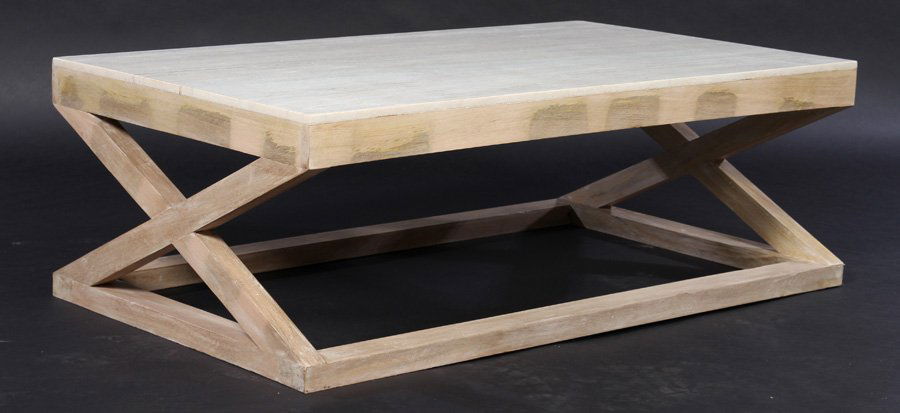 X-FORM MARBLE TOP COFFEE TABLE MAHOGANY BASE (1 of 1)