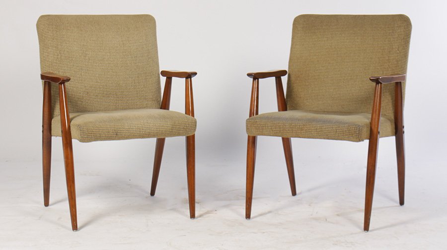 A PAIR OF MID CENTURY DANISH OPEN ARM CHAIRS (1 of 3)
