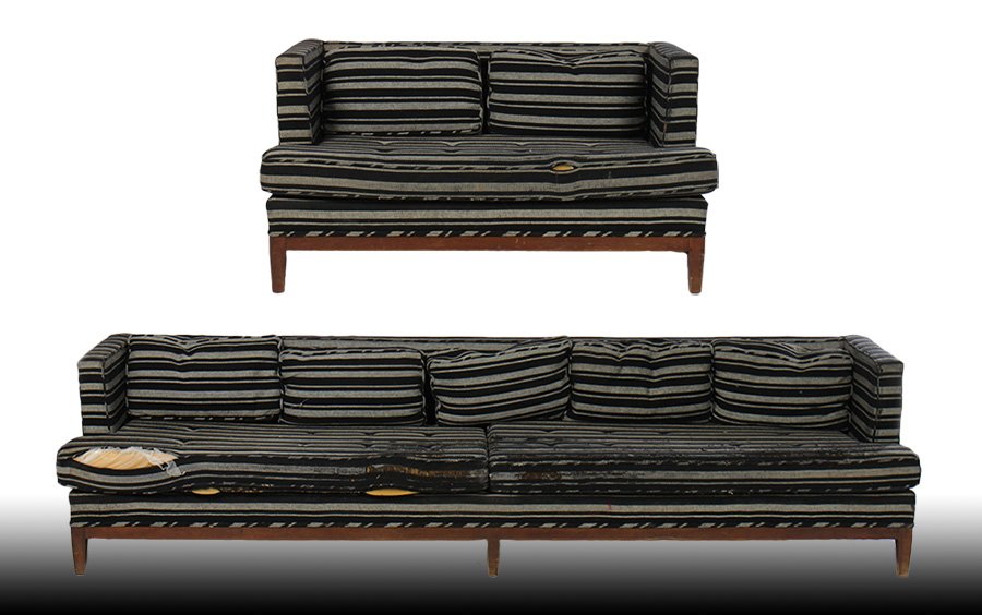 2 PC LOT DUNBAR STYLE SOFA & LOVESEAT 1970 (1 of 5)