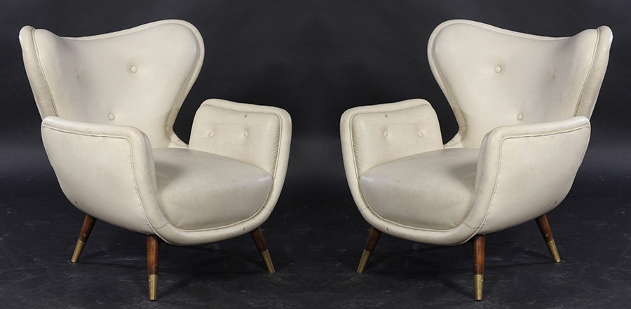 PAIR ITALIAN MID CENTURY BUTTERFLY CHAIRS (1 of 5)