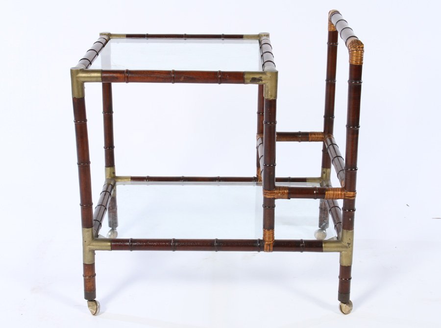 BILLY HAINES STYLE BAMBOO FORM TEA CART C.1970 (1 of 3)