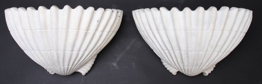PAIR OF SHELL FORM SCONCES LABELED SIRMOS (1 of 4)