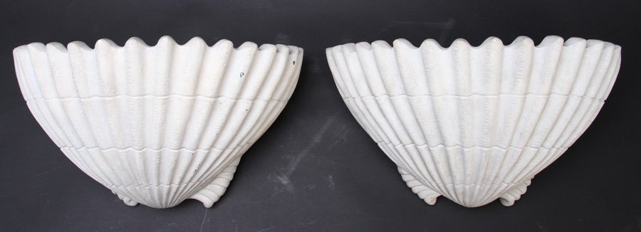 PAIR LABELED SIRMOS SHELL FORM SCONCES (1 of 4)