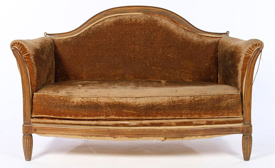 ART DECO UPHOLSTERED SETTEE SHAPED FRAME 1935 (1 of 4)