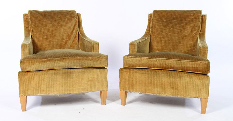 PAIR FRENCH UPHOLSTERED CHAIRS ARBUS 1940 (1 of 5)